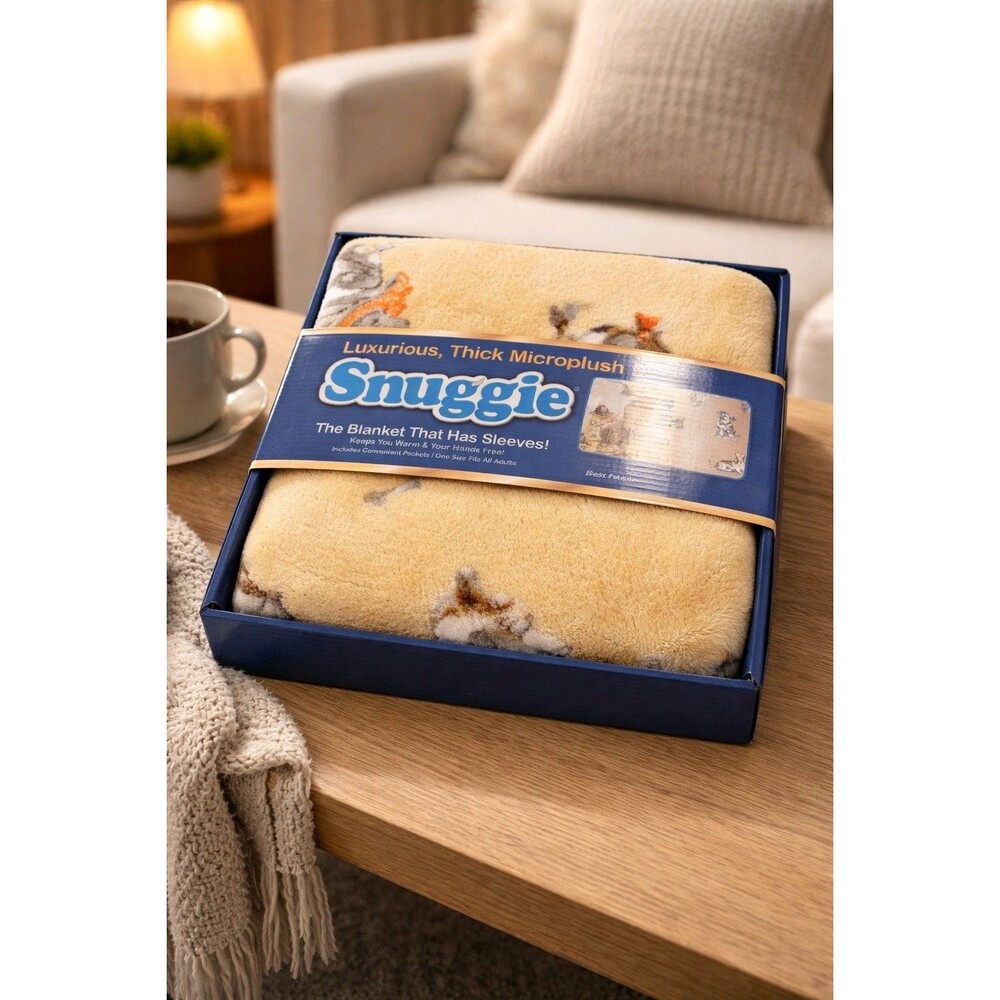 Snuggie New Vintage Wearable Blanket Dog Print With Sleeves